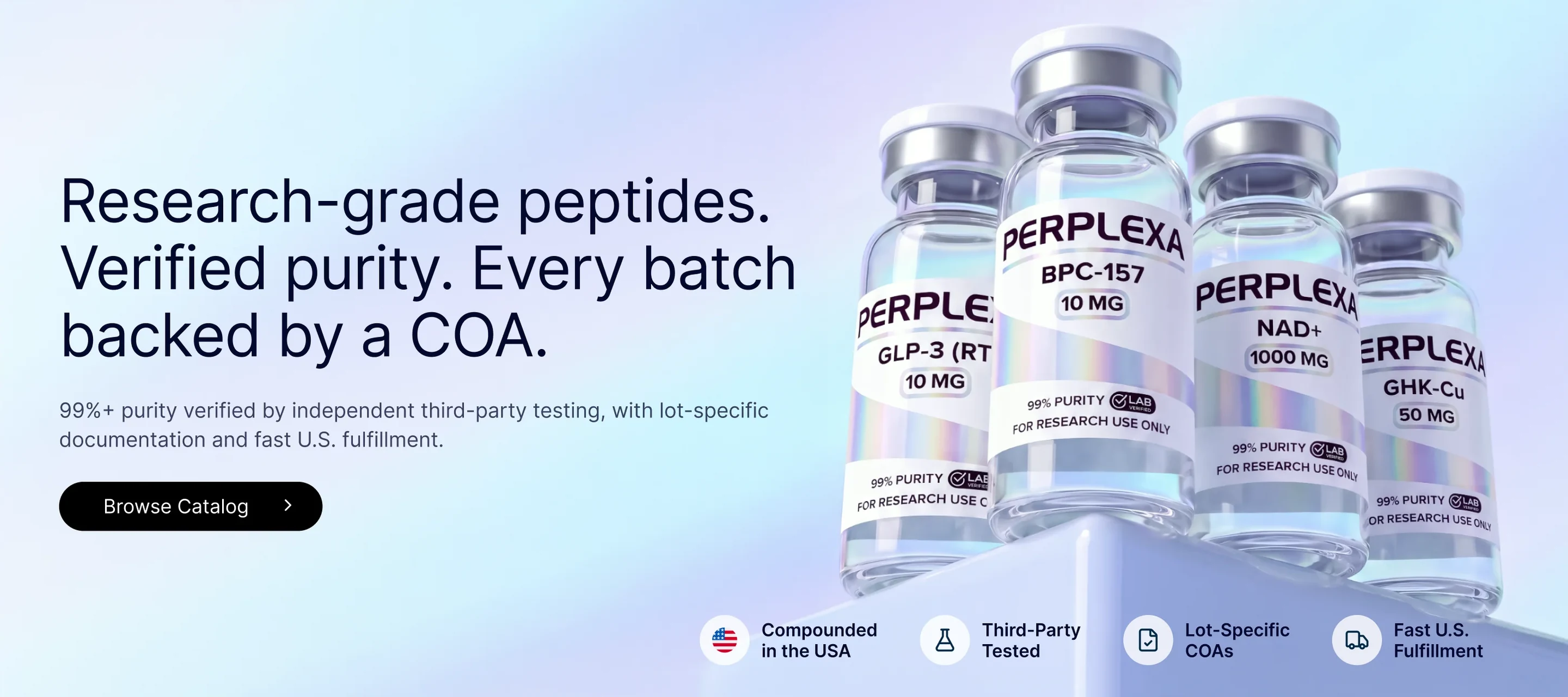 Research-grade peptides. Verified purity. Every batch backed by a COA.